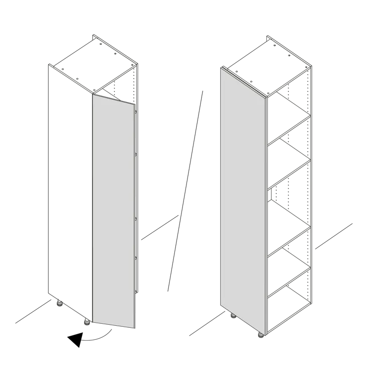 Porte-joue Sapporo effet chêne mat H.215 x l.59.7 cm