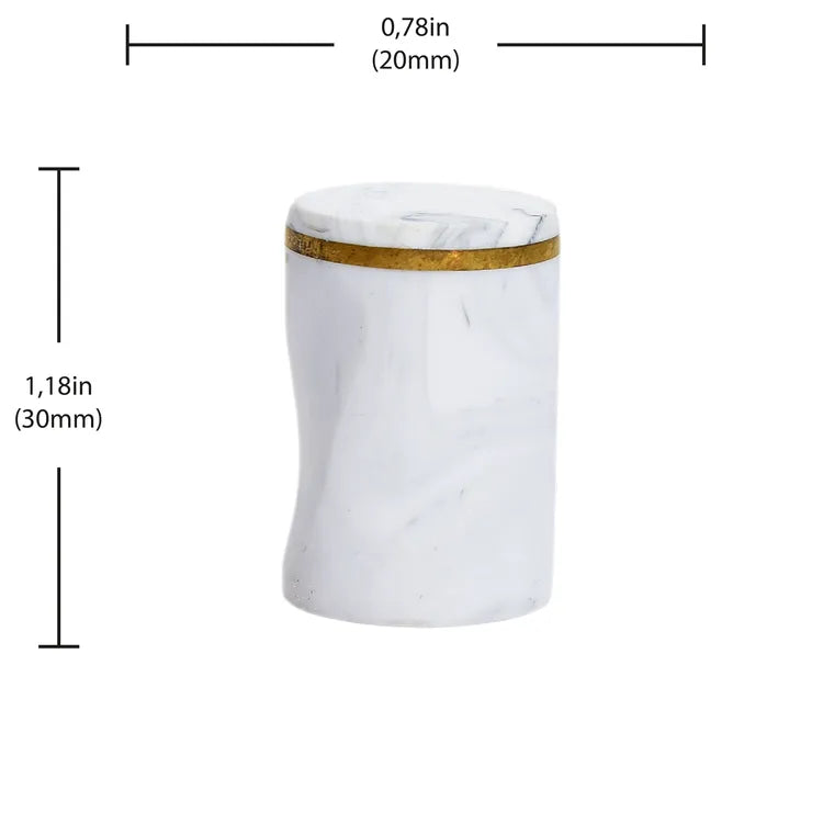 Bouton de meuble cylindre Encoche, résine blanc lisse