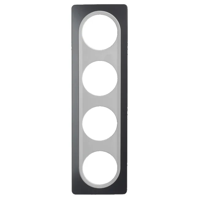 Plaque quadruple Epure, anthracite insert blanc