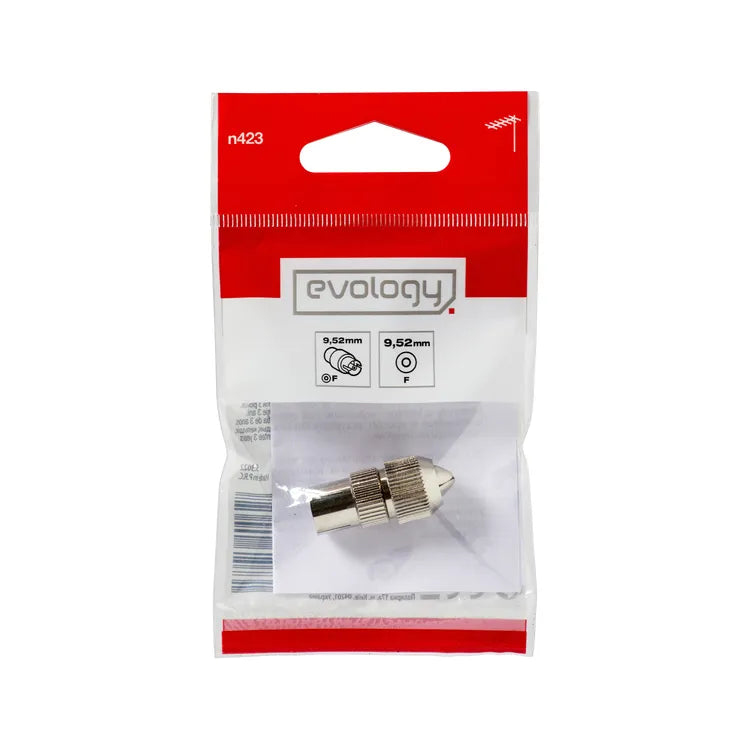Fiche coaxiale TV 9.52mm femelle EVOLOGY