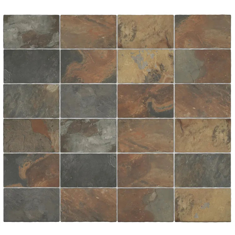 Carrelage sol extérieur effet pierre multicolor Monastère l.30 x