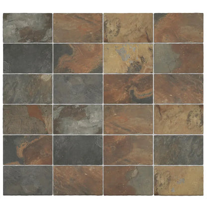 Carrelage sol extérieur effet pierre multicolor Monastère l.30 x