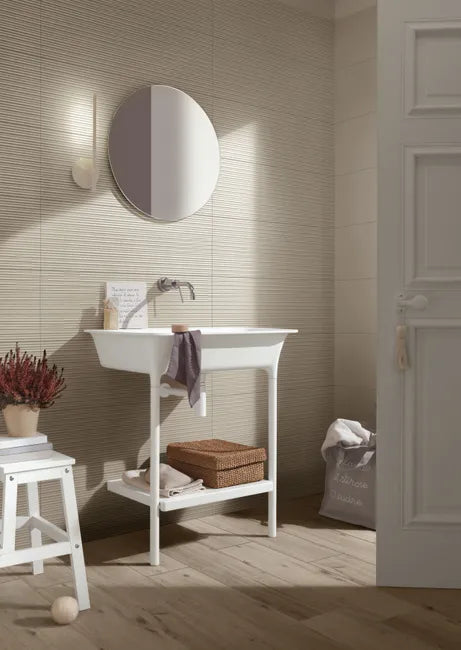 Carrelage mural crème ligne satiné l.30 x L.90 cm Botanic