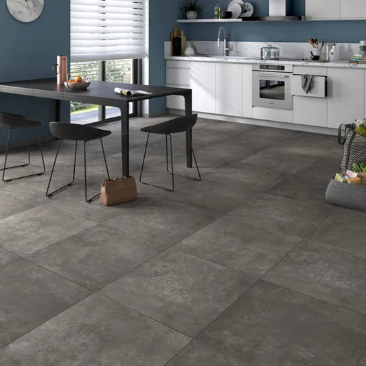 Carrelage mur intérieur effet ciment gris foncé Spirit l.60 x L.60 cm ARIANA