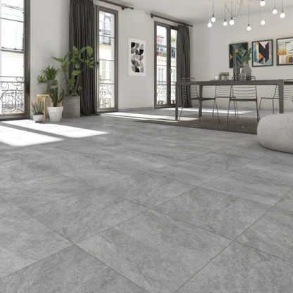 Carrelage mur intérieur / sol intérieur effet pierre gris clair Quartzite l.45 x 45