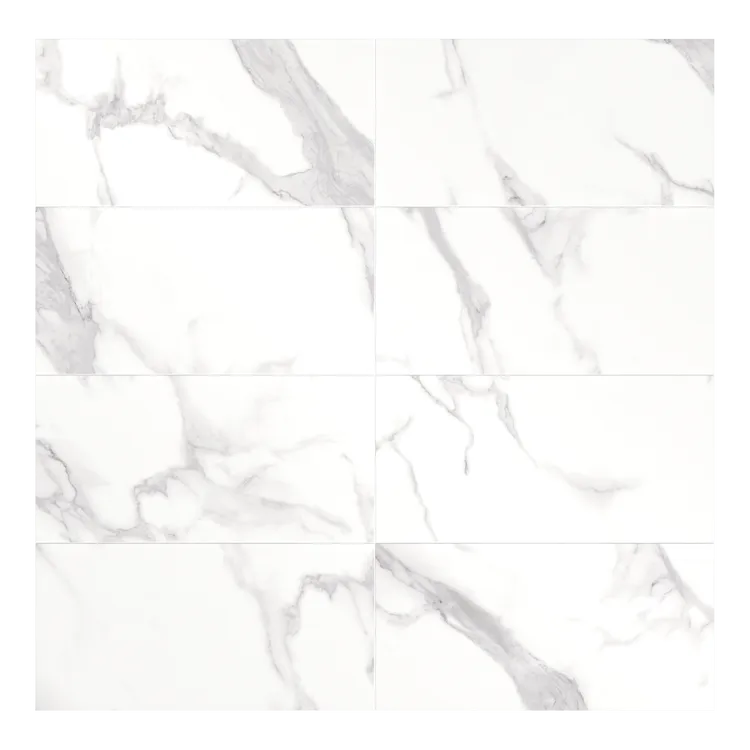 Carrelage effet marbre blanc Pure l.37 x L.75 cm