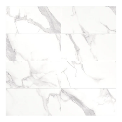 Carrelage effet marbre blanc Pure l.37 x L.75 cm