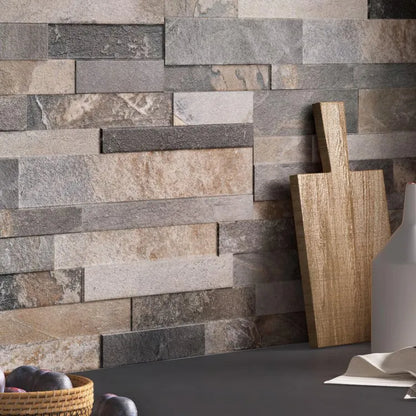 Carrelage mur intérieur effet pierre multicolor Oakland stone l.15 x L.61 cm SAD