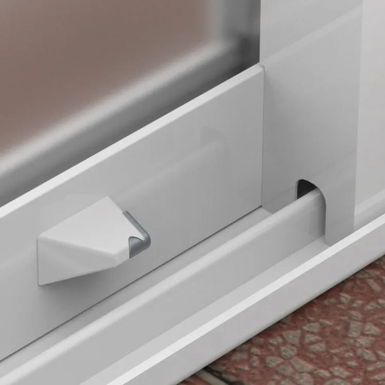 Butée de baie coulissante à visser KINTECH aluminium blanc L.5 x H.13 cm