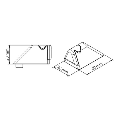 Butée de baie coulissante à visser KINTECH aluminium blanc L.5 x H.13 cm