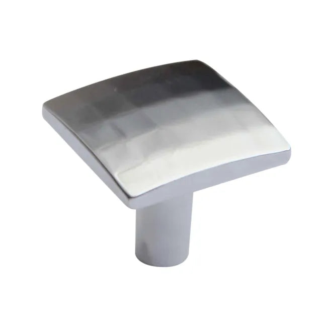Bouton de meuble carré Facette, zamak argent chromé, l.30 mm