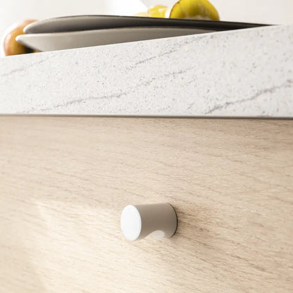 Bouton de meuble rond Simi, zamak blanc peint, Diam.20 mm
