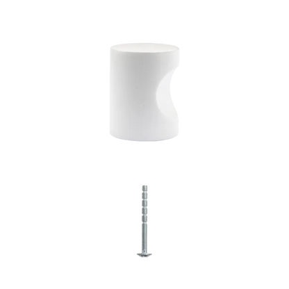 Bouton de meuble rond Simi, zamak blanc peint, Diam.20 mm