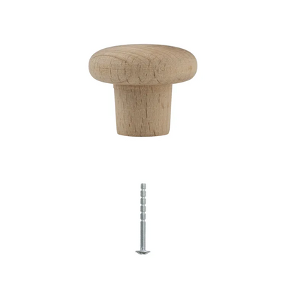 Bouton de meuble rond Dune, bois naturel, Diam.30 mm