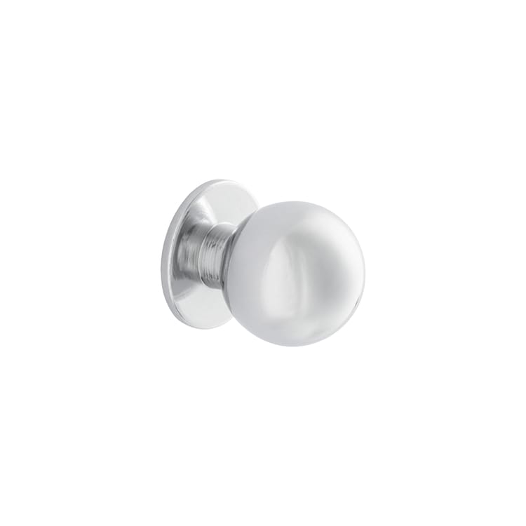 Bouton de meuble rond Oscar, zamak argent chromé, Diam.24 mm