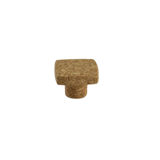 Bouton de meuble carré Liège, liège marron brut, l.40 mm
