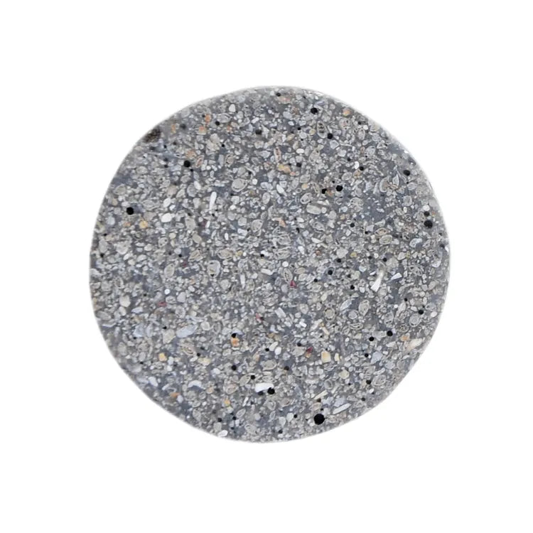 Bouton de meuble rond Pierre, résine gris foncé brut, Diam.35 mm
