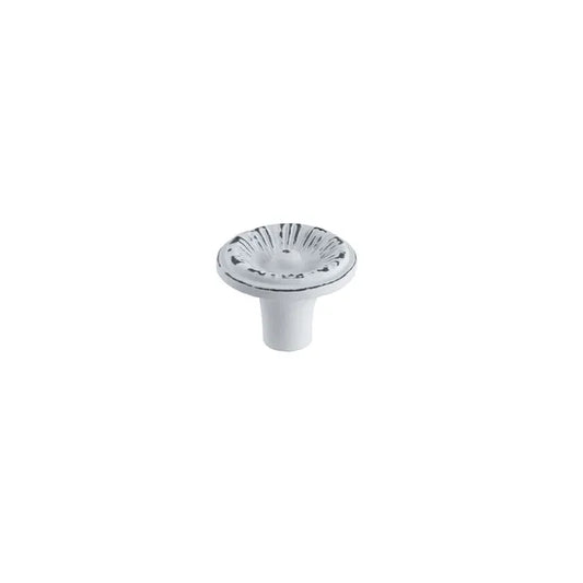 Bouton de meuble rond, acier blanc patiné, Diam.37 mm