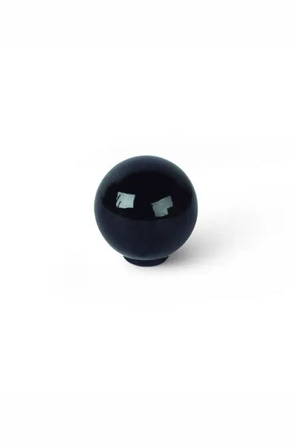 6 boutons de meuble ronds Boule, abs noir, Diam.28 mm