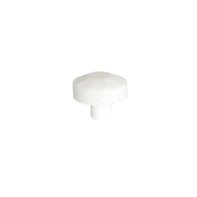 Bouton de meuble rond, pierre blanc brut, Diam.38 mm