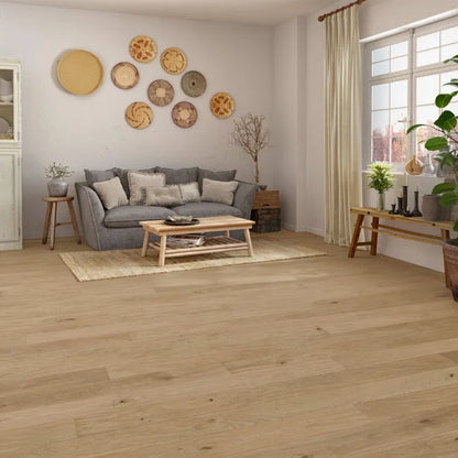 Parquet contrecollé intenso chêne naturel vitrifié XL ARTENS, l.18.7 c