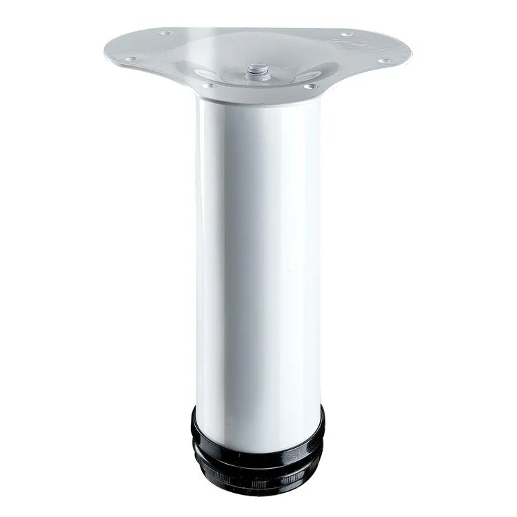 Pied table basse cylindrique HETTICH réglable, Ht.De 20 à 23 cm acier époxy blan