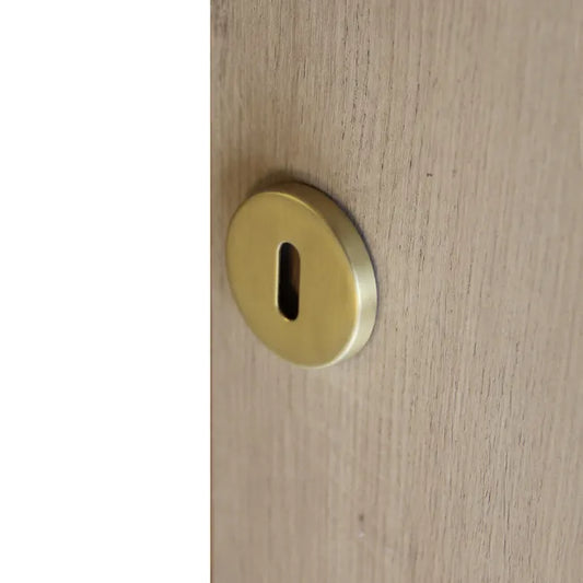 2 rosace adhésives LINEA BERTOMAN trou de clé Meudon K acier laitonné D2