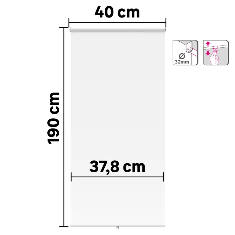 Store enrouleur tamisant Samba blanc, l.40 x H.190 cm remontée auto, INSPIRE
