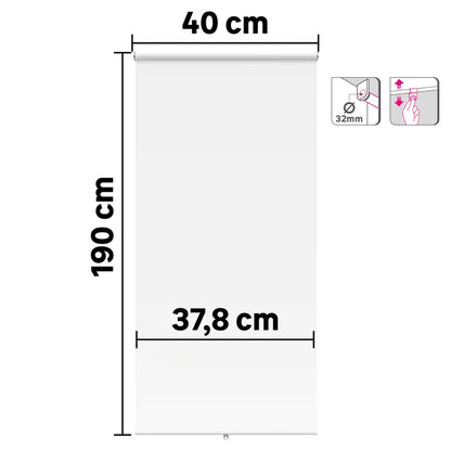 Store enrouleur tamisant Samba blanc, l.40 x H.190 cm remontée auto, INSPIRE