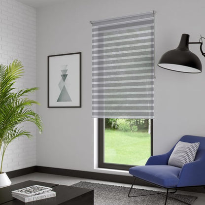 Store enrouleur jour/nuit Athenes gris, l.40 x H.190 cm, INSPIRE