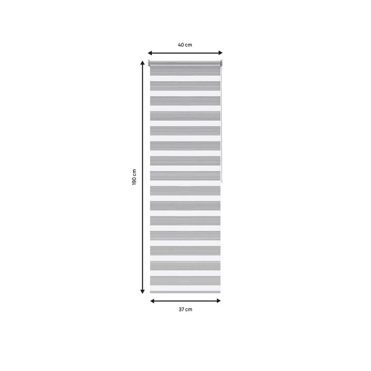 Store enrouleur jour/nuit Athenes gris, l.40 x H.190 cm, INSPIRE