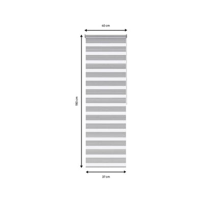 Store enrouleur jour/nuit Athenes gris, l.40 x H.190 cm, INSPIRE
