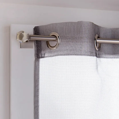Barre de vitrage sans perçage nickel Design, L.68 - 120 cm, diam.10 mm, INSPIRE