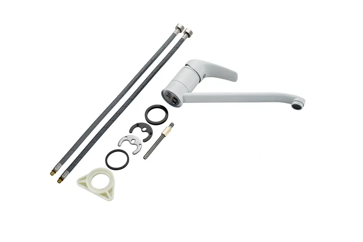 Robinet de cuisine blanc, Essential, DELINIA