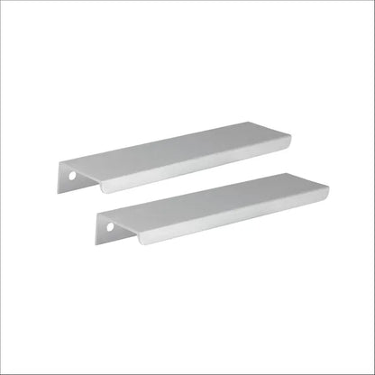 Lot de 2 poignées de meuble Livio, aluminium nickel brossé, entraxe 302 mm