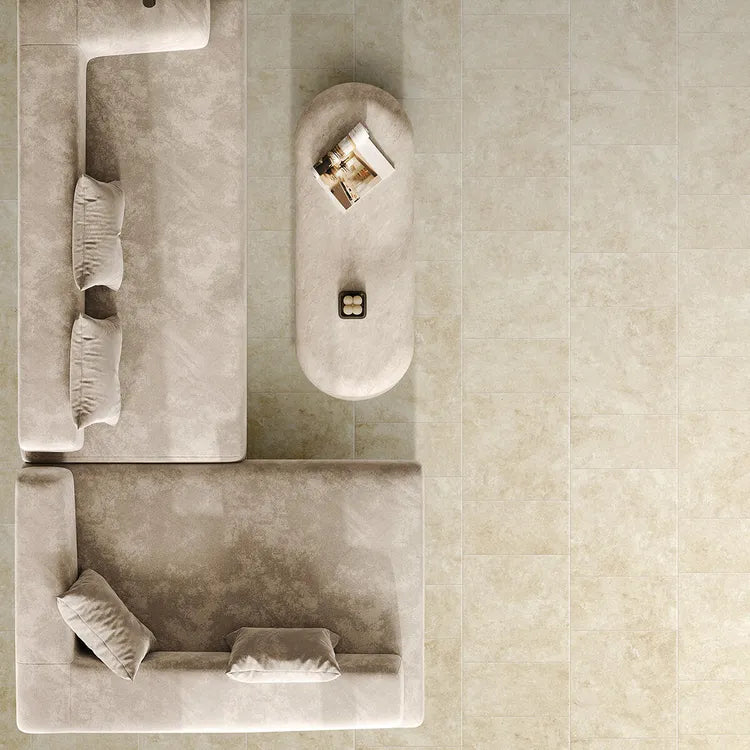 Carrelage mur / sol intérieur effet travertin beige Tiber l.60.4 x L.60.4 cm