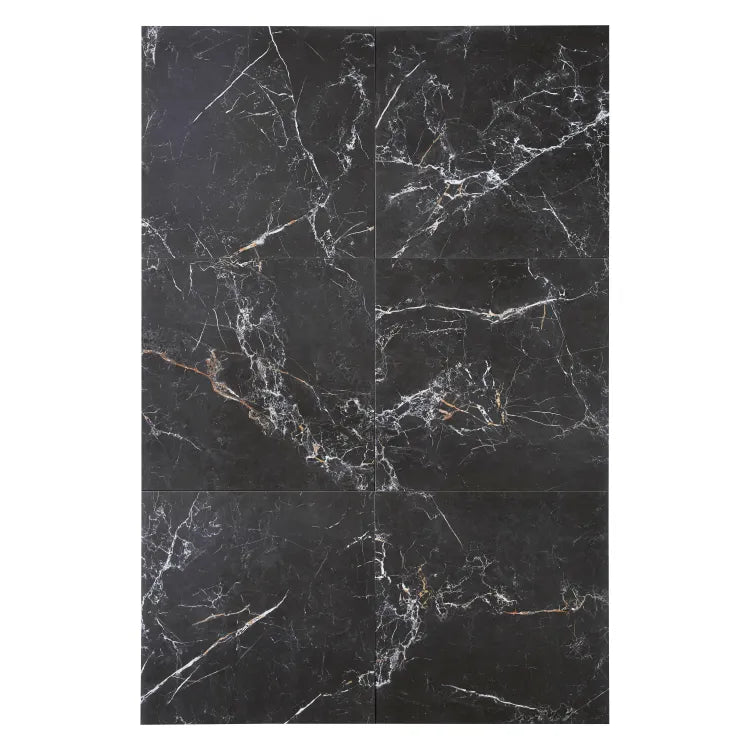 Carrelage sol intérieur / mur intérieur effet marbre noir gold Murano l.60 x L.60