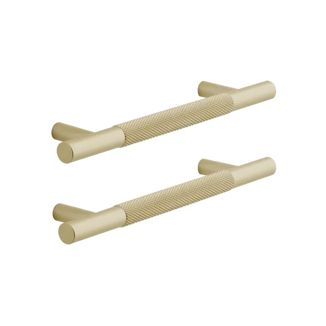 Lot de 2 poignées de meuble INSPIRE Alex, laiton, Aluminium, entraxe 128 mm