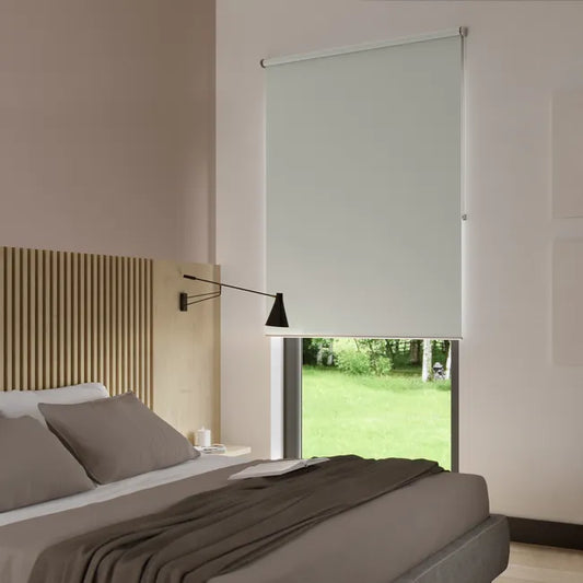 Store enrouleur occultant Bossa blanc, l.45 x H.190 cm, INSPIRE