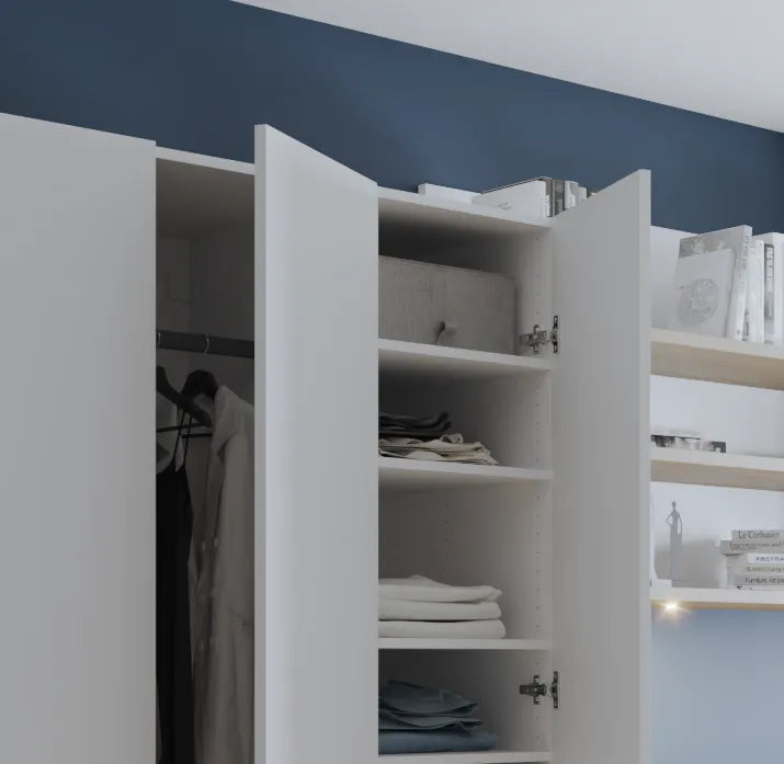 Lot de 2 étagères SPACEO Evo'M P.50 blanc pour caisson L.40 x P.50 cm