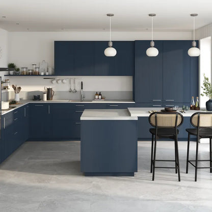 Plinthe de cuisine + bavette, Malmö/Boston bleu marine H.15xl.240cm, Ep.12,8mm