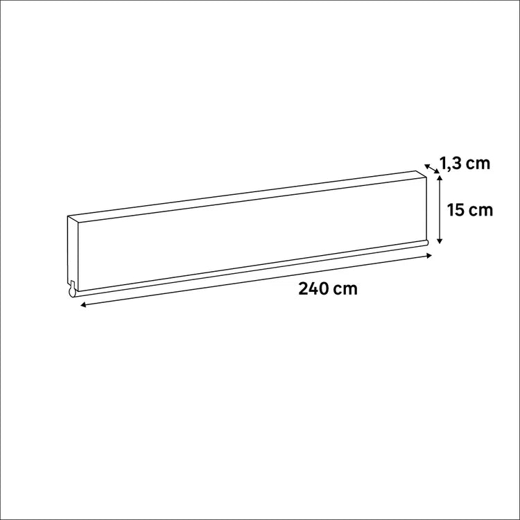 Plinthe de cuisine + bavette, Malmö/Boston bleu marine H.15xl.240cm, Ep.12,8mm