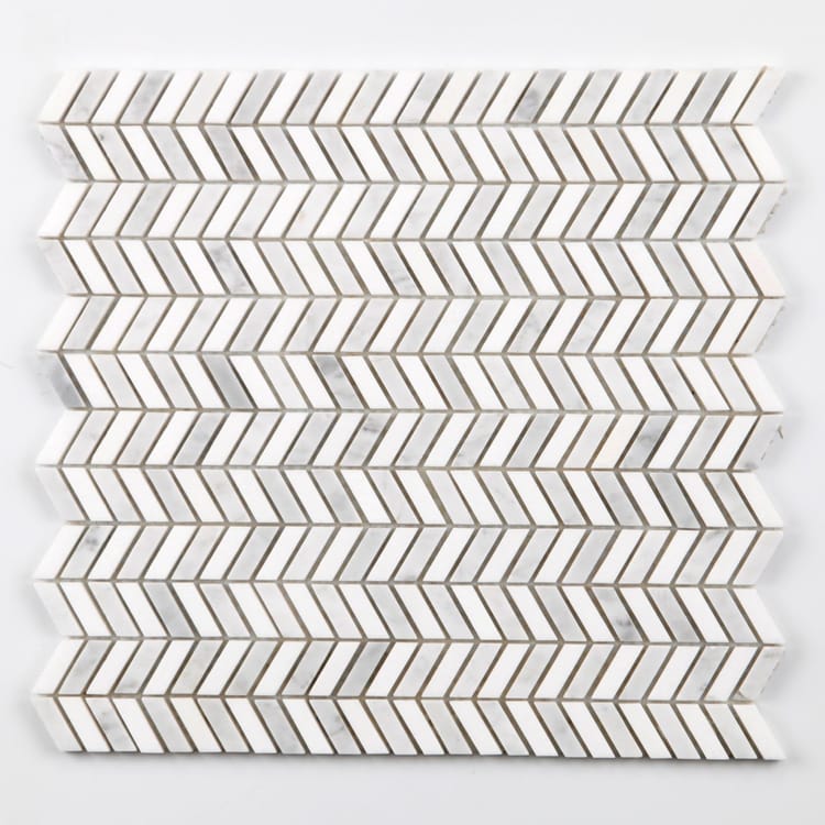 1 plaque de mosaïque mur / sol Géométriques marbre blanc, gris 31 x 31.5 cm MAT
