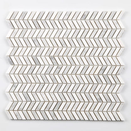 1 plaque de mosaïque mur / sol Géométriques marbre blanc, gris 31 x 31.5 cm MAT