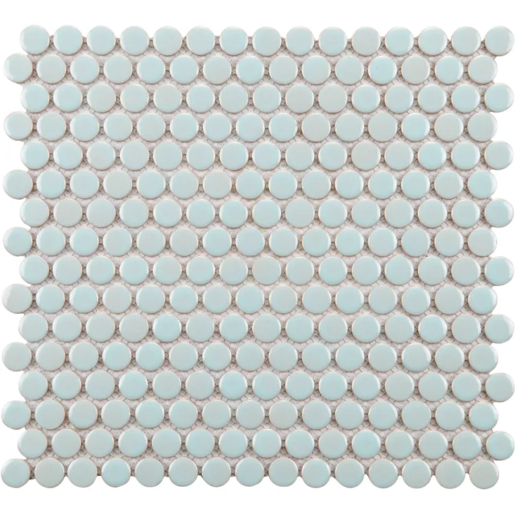 1 plaque de mosaïque Pastille porcelaine turquoise 31.5 x 29.1 cm MAT INTER