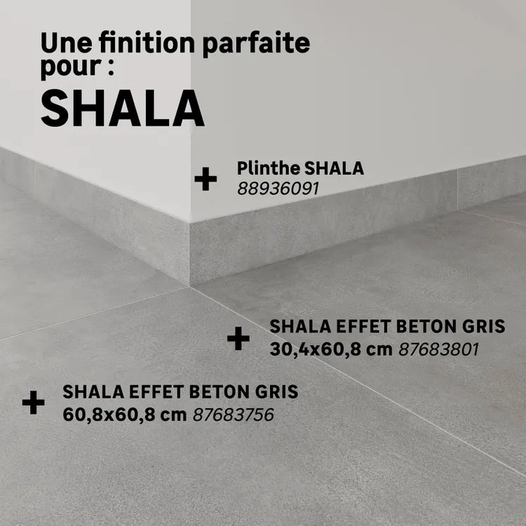 Lot de 4 plinthes carrelage Shala, Ht. x L. 60.8 cm, Ep.6.7 mm