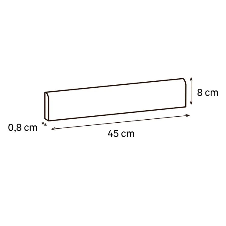 Lot de 3 plinthes carrelage Béton gris clair n°20, Ht. x L. 45 cm, Ep.8.2 mm