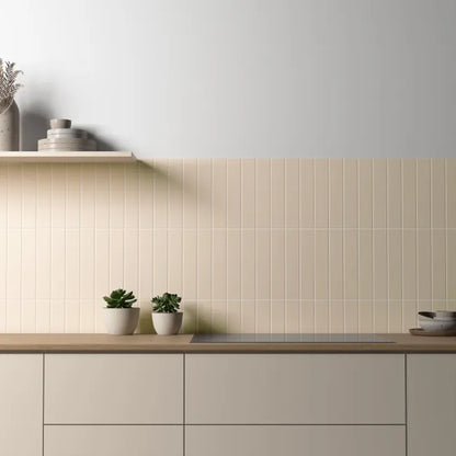 Carrelage mur intérieur Banaba Mat creme l.5cm x L.25 cm