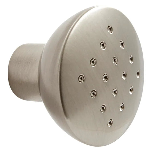 4 boutons de meuble ronds Louna, zamak argent brossé, Diam.32 mm