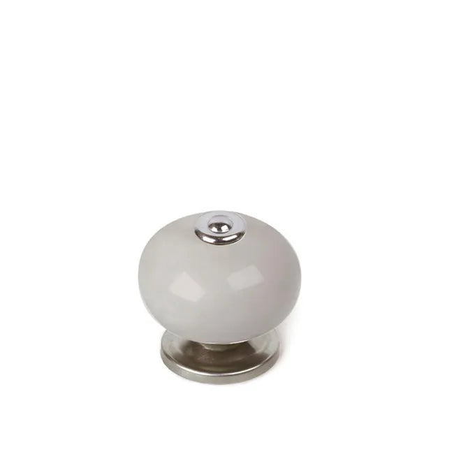 Bouton de meuble Boule, porcelaine gris foncé brillant, Diam.40 mm